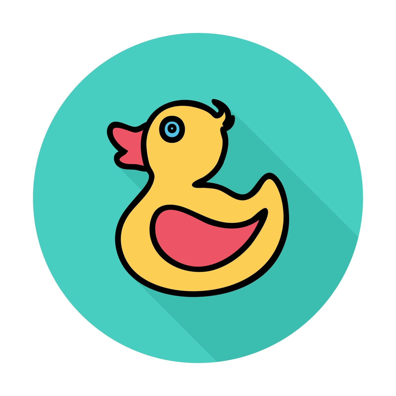 Duck icon. Flat vector related icon whit long shadow for web and mobile applications. It can be used as - logo, pictogram, icon, infographic element. Vector Illustration.