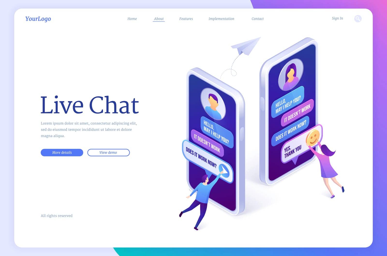 Live chat, online customer support service by upklyak