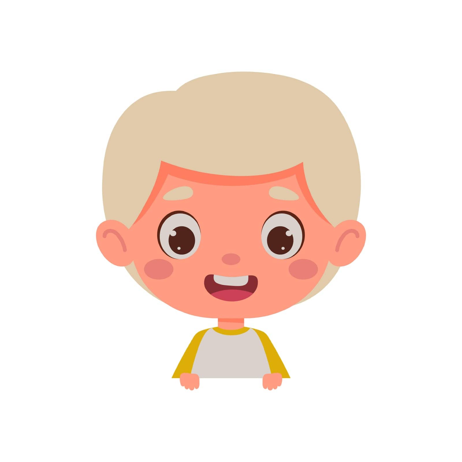 Cute little kid boy. Template for children design. Cartoon schoolboy character. Vector illustration by Melnyk