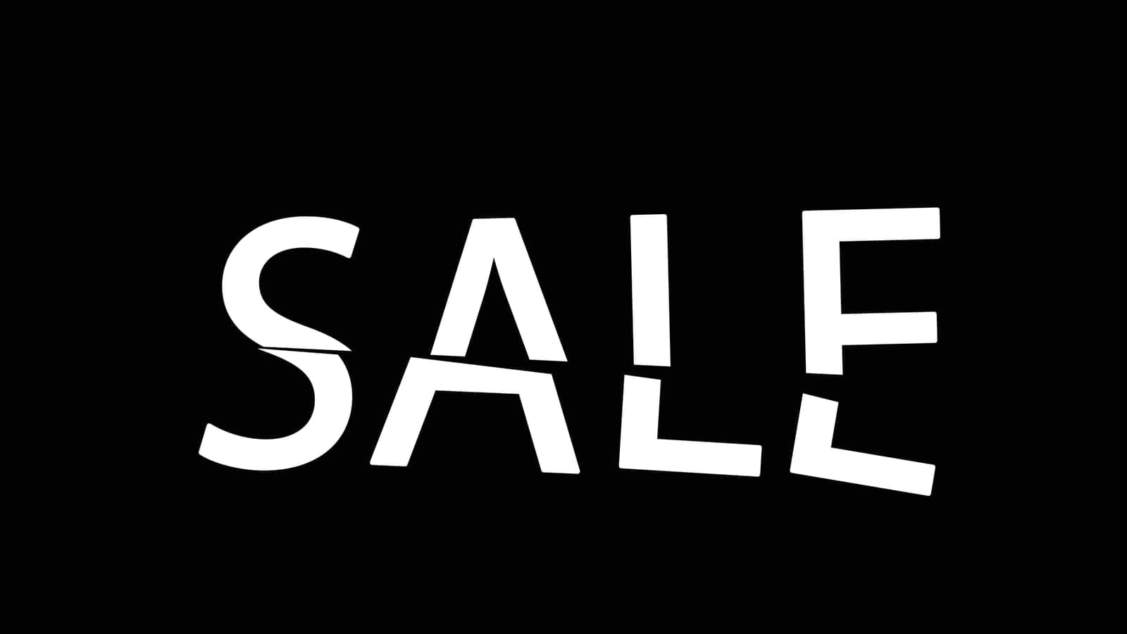 illustration of cutted sale word on black background