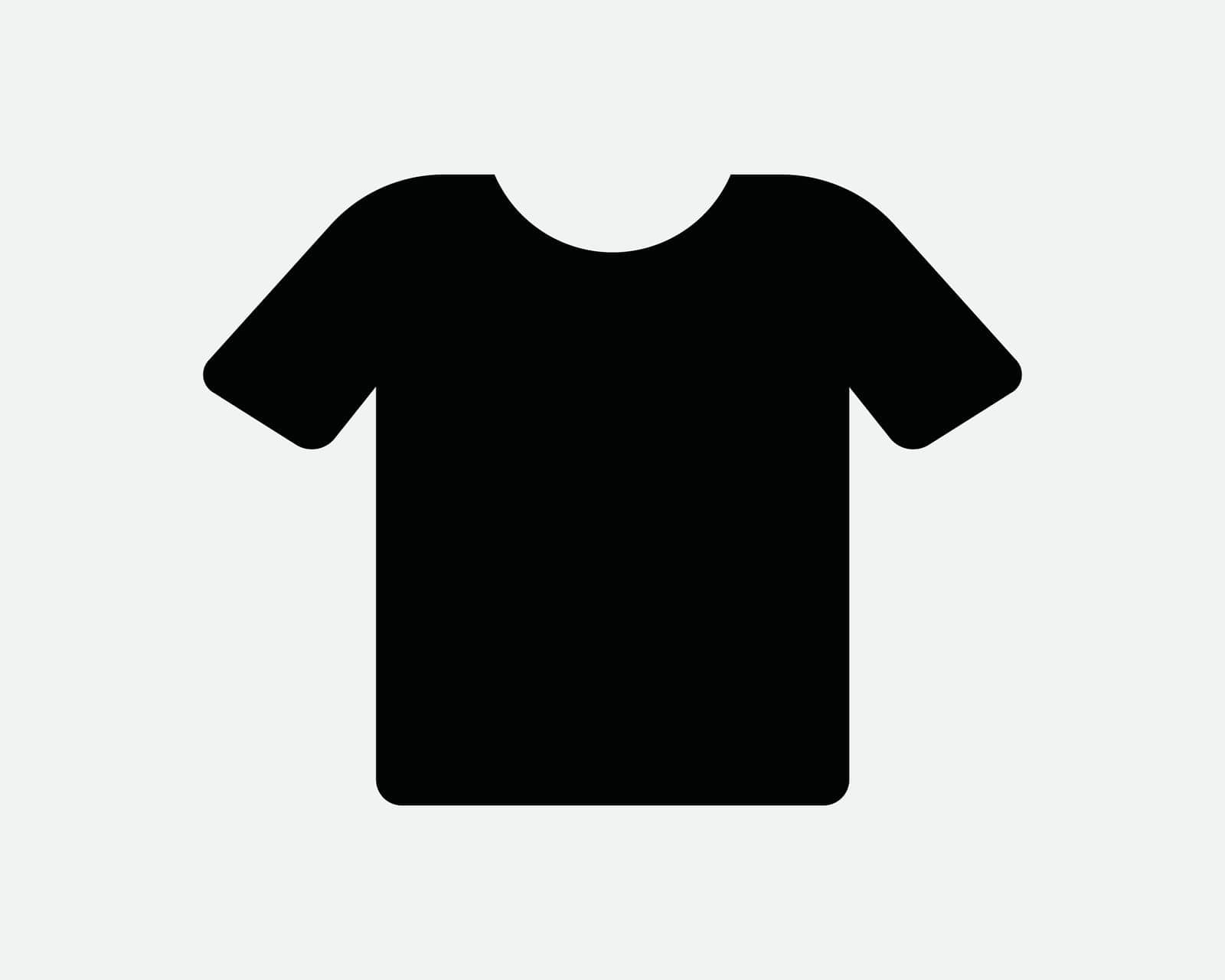Shirt Icon. T-Shirt Clothe Fabric Fashion Apparel Tee Clothing. Simple Black White Sign Symbol Shape Illustration Artwork Graphic Clipart EPS Vector