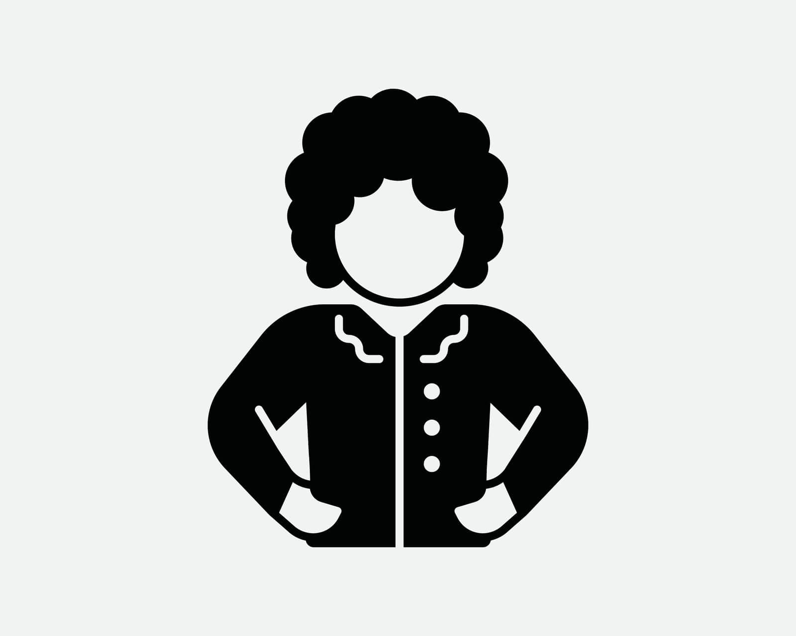 Woman CEO Icon. Girl Lady Female Manager Boss Employer Worker Employee Leader Black White Sign Symbol Illustration Artwork Graphic Clipart EPS Vector