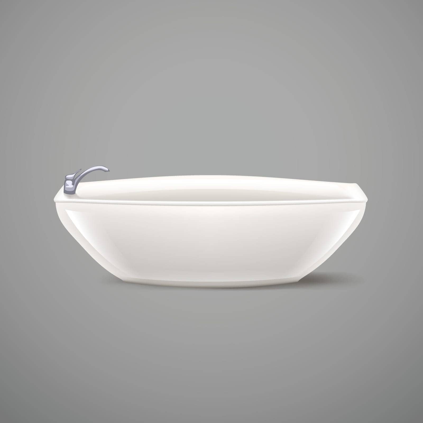 illustration of modern bathtube with soft shadow on grey background