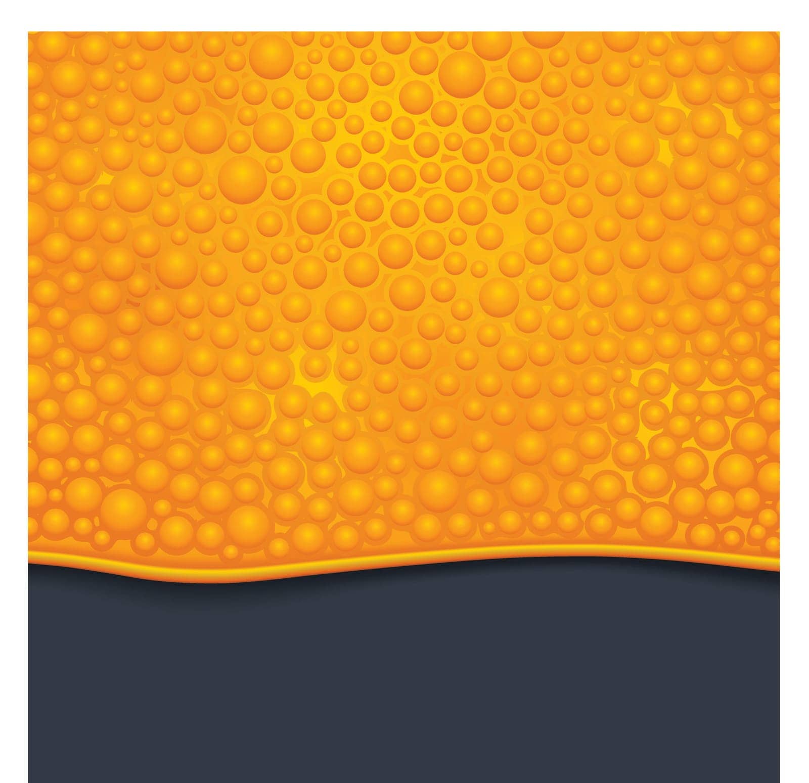 illustration of orange color bubble slime on dark background