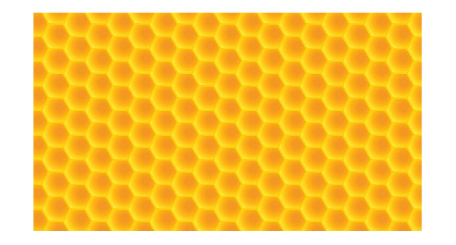 illustration of realistic gold color honeycomb background