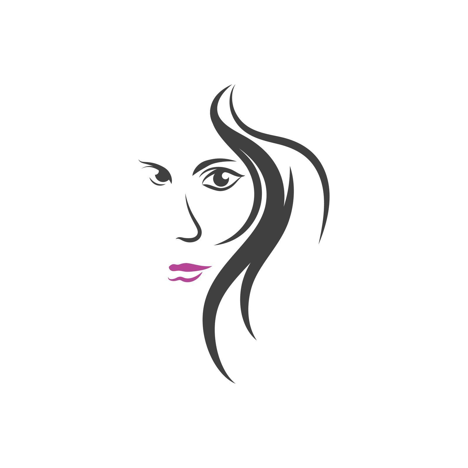 Woman face silhouette character illustration by hypeStudio