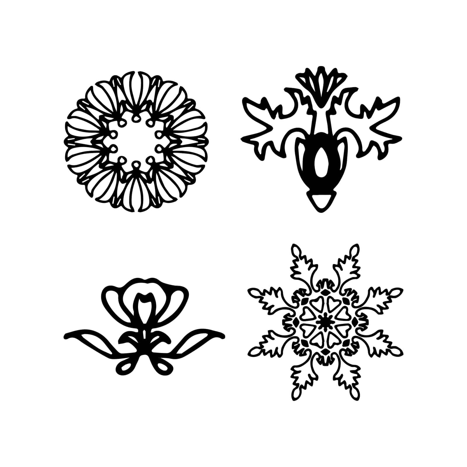 Mandala soul abstract Objects set for logo Isolated On White background. Ethnic decorative Lace and floral element