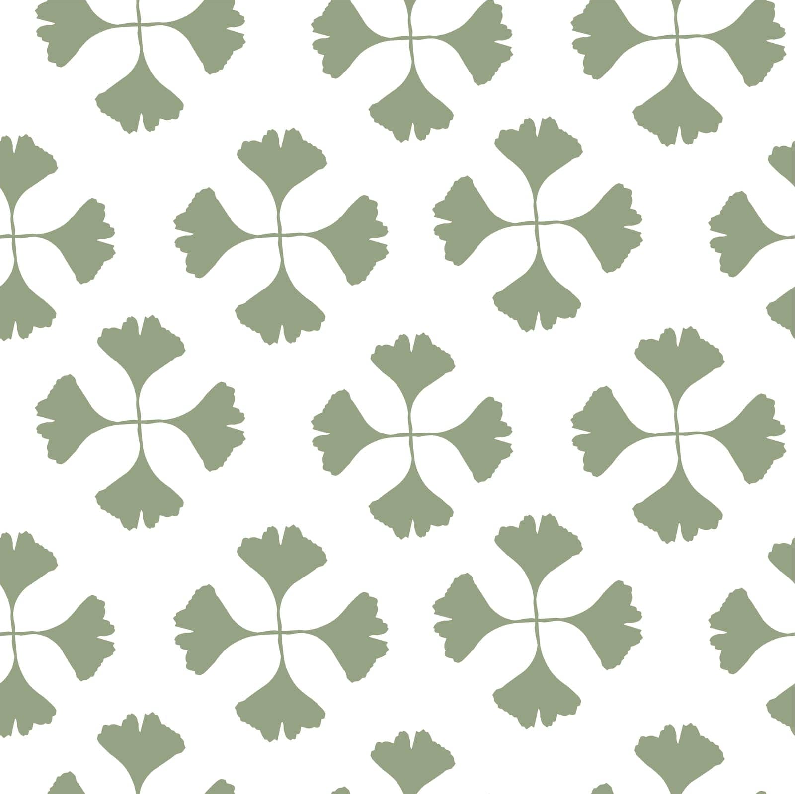 Ginko biloba seamless pattern with elegant leaves in green colors. Versatile trendy background design for packaging, wallpaper, postcards. Trendy textile pattern. Vector background by MintanArt