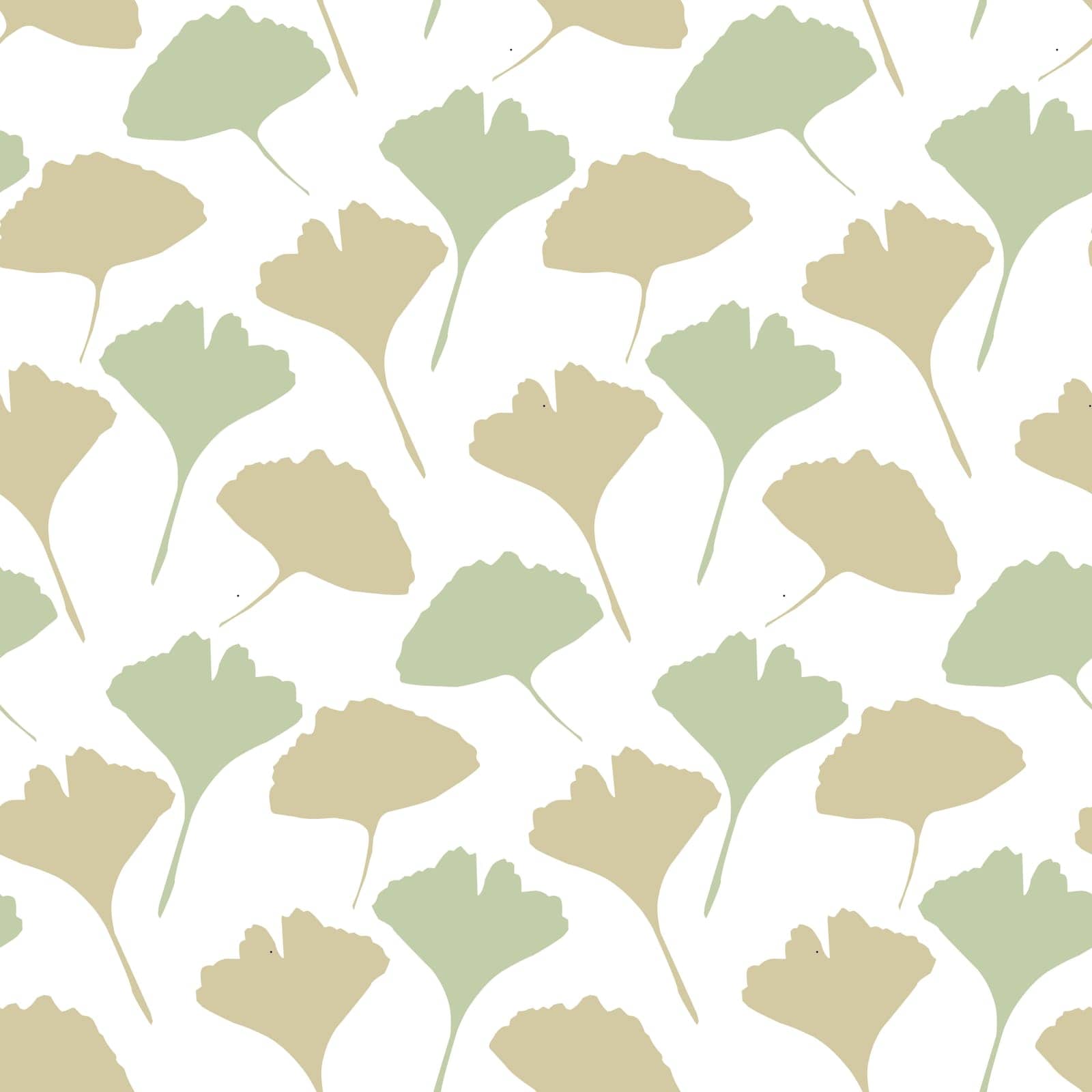 Ginko biloba Floral seamless pattern with ginkgo leaves.Vector backgraund