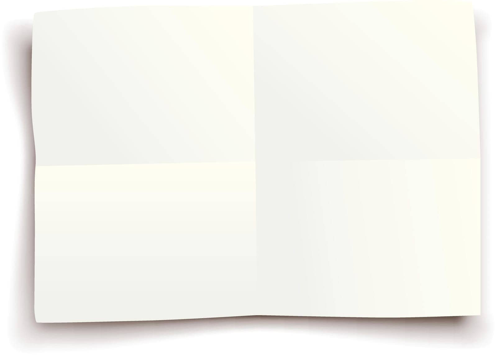 illustration of white clear list of paper lying with shadow on white background