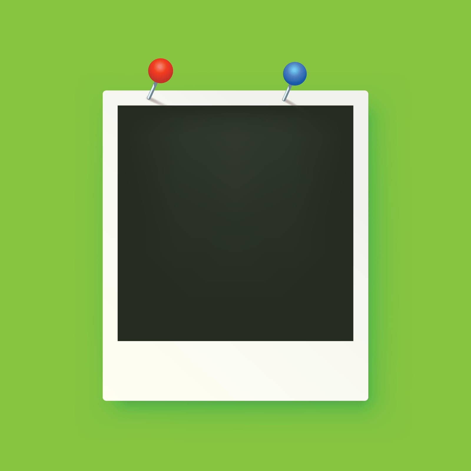 illustration of photo with black screen on green background