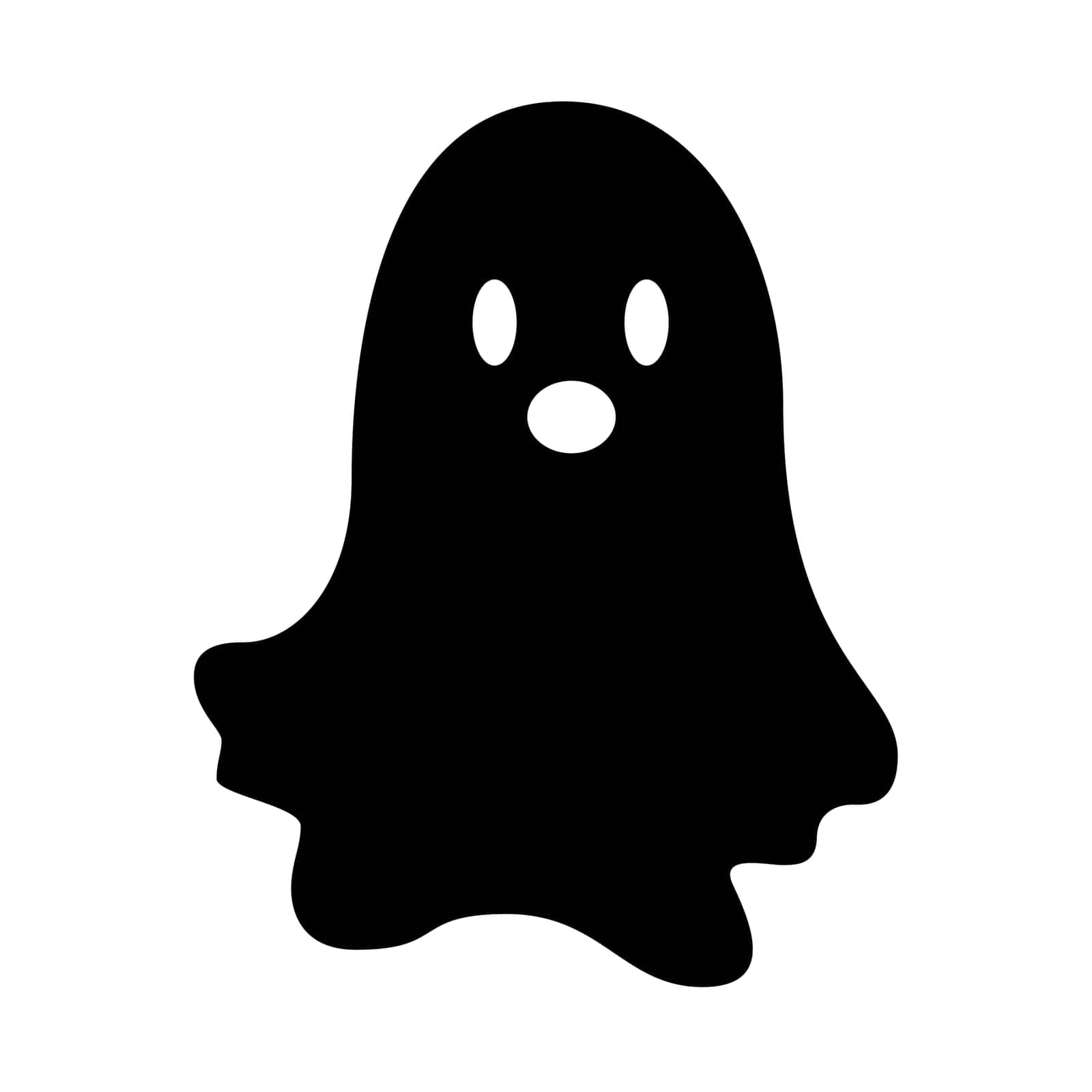 Halloween ghost, flat silhouette Vector Illustration