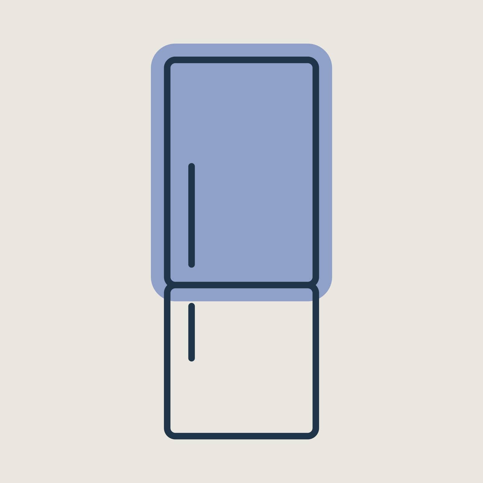 Refrigerator vector icon. Electric kitchen appliance. Graph symbol for cooking web site design, logo, app, UI