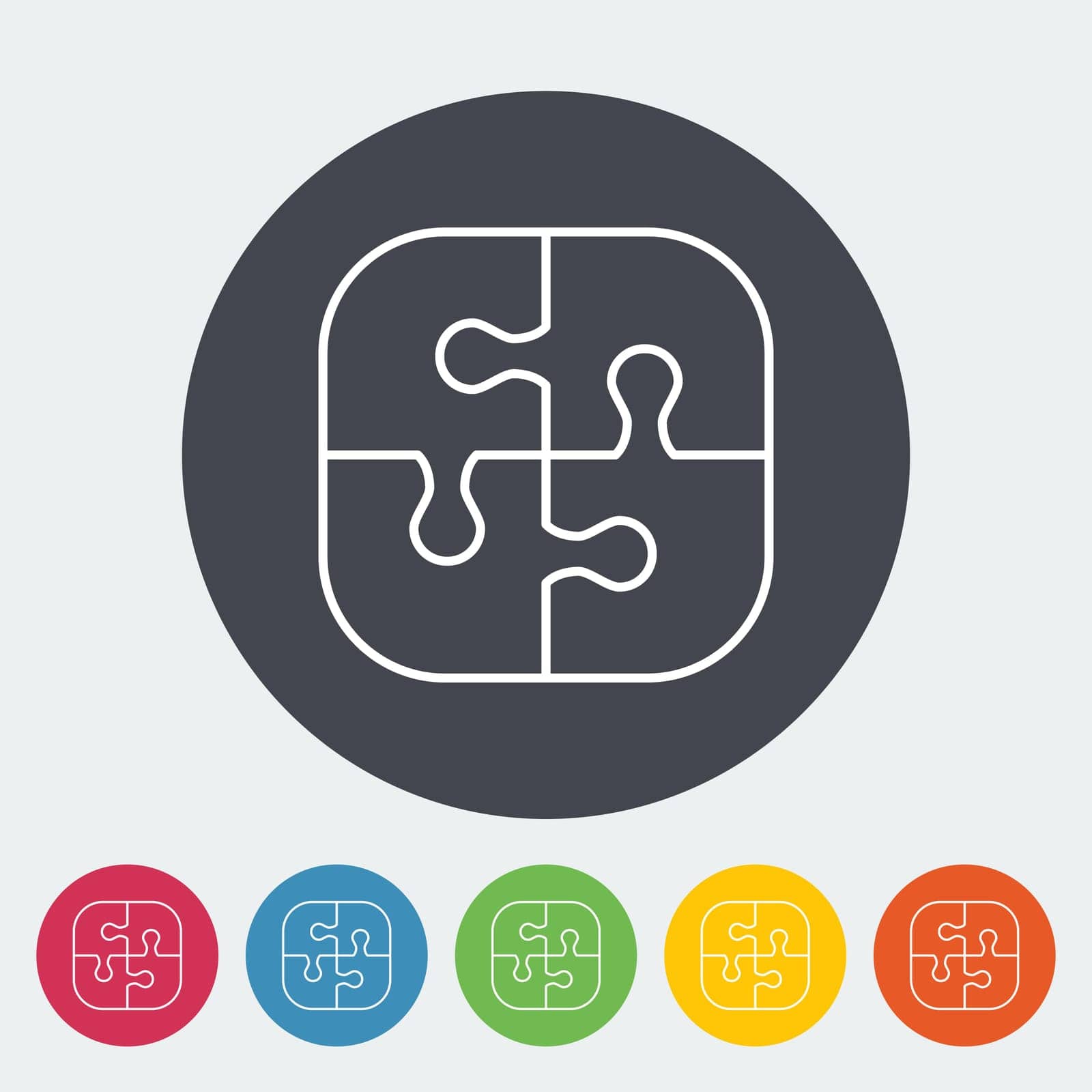 Puzzle icon. Thin line flat vector related icon for web and mobile applications. It can be used as - pictogram, icon, infographic element. Vector Illustration.