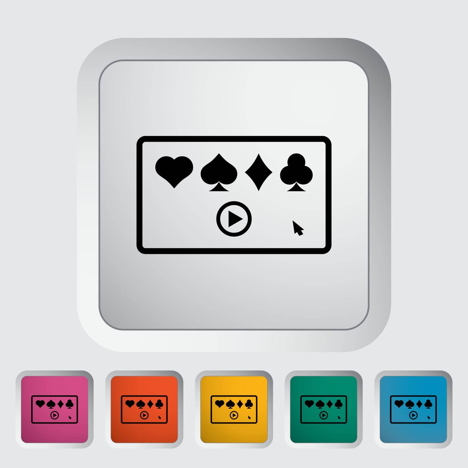 Video game. Single flat icon on the button. Vector illustration.
