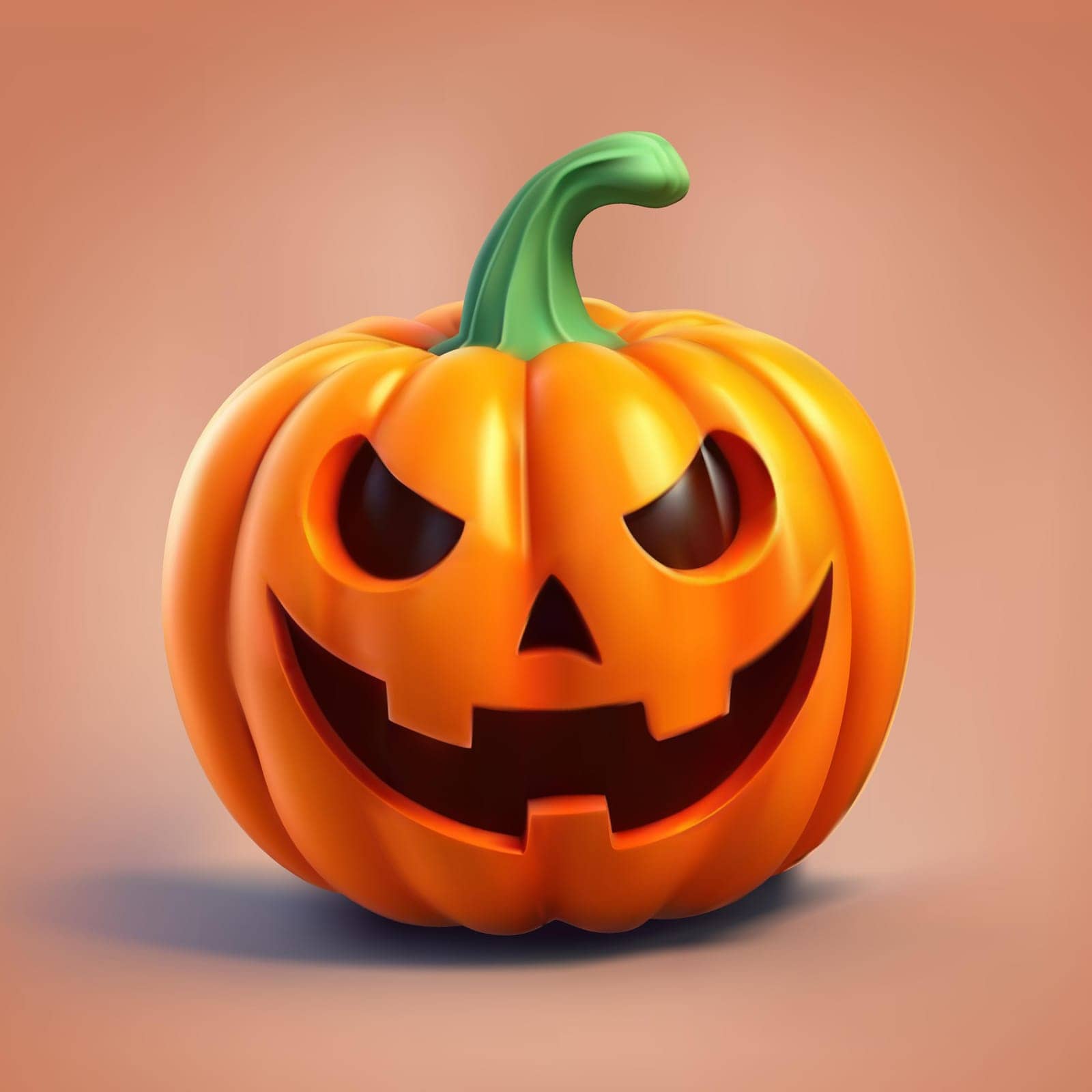 Cute 3d funny Halloween pumpkin Vector Illustration by yganko