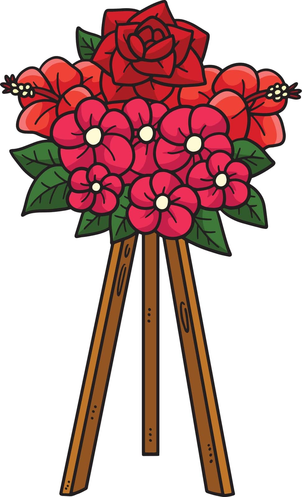 This cartoon clipart shows a Flower Standee illustration