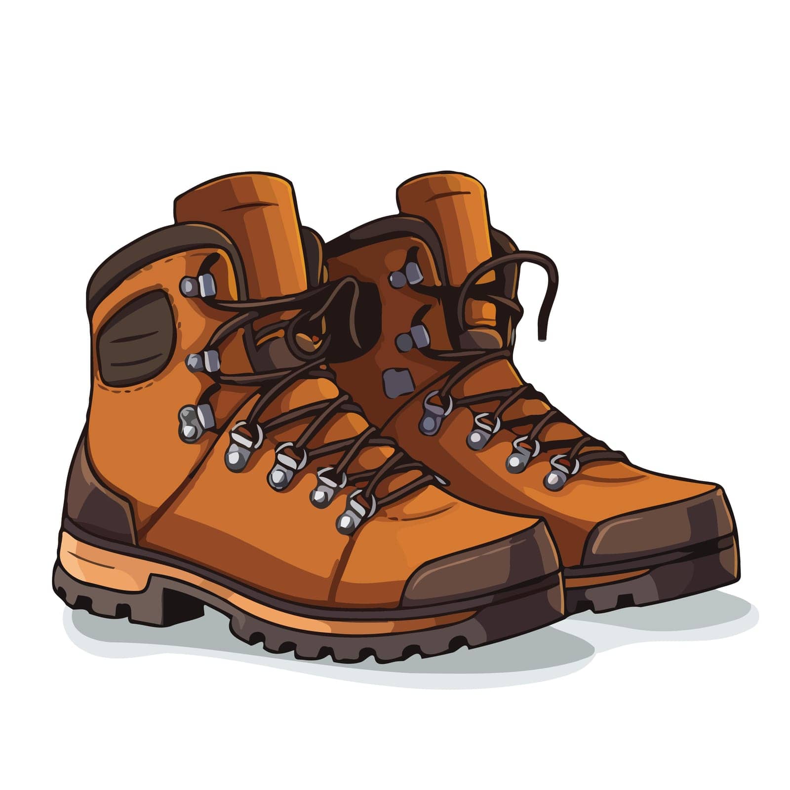 Boots image. Hiking boots image isolated. Vector illustration by Chekman