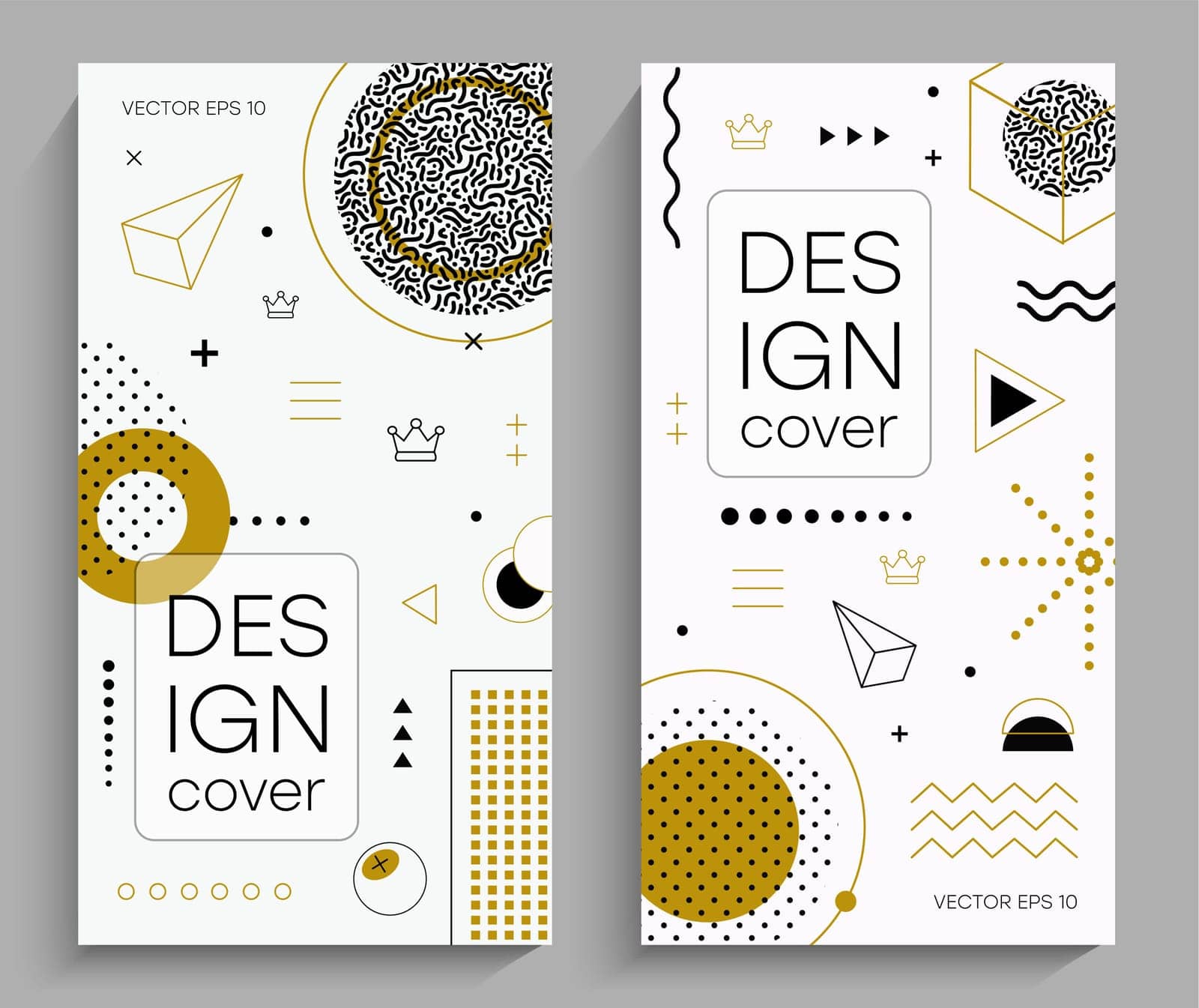 Brochures with memphis design elements by AndreyKENO