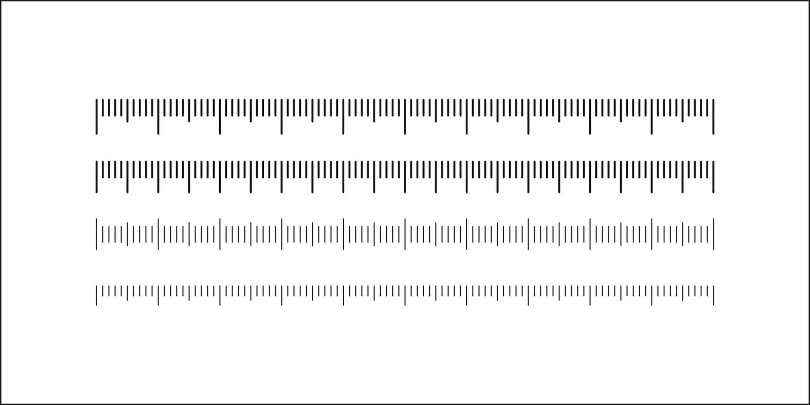 Ruler scale measure or vector length measurement scale chart by evgkhad