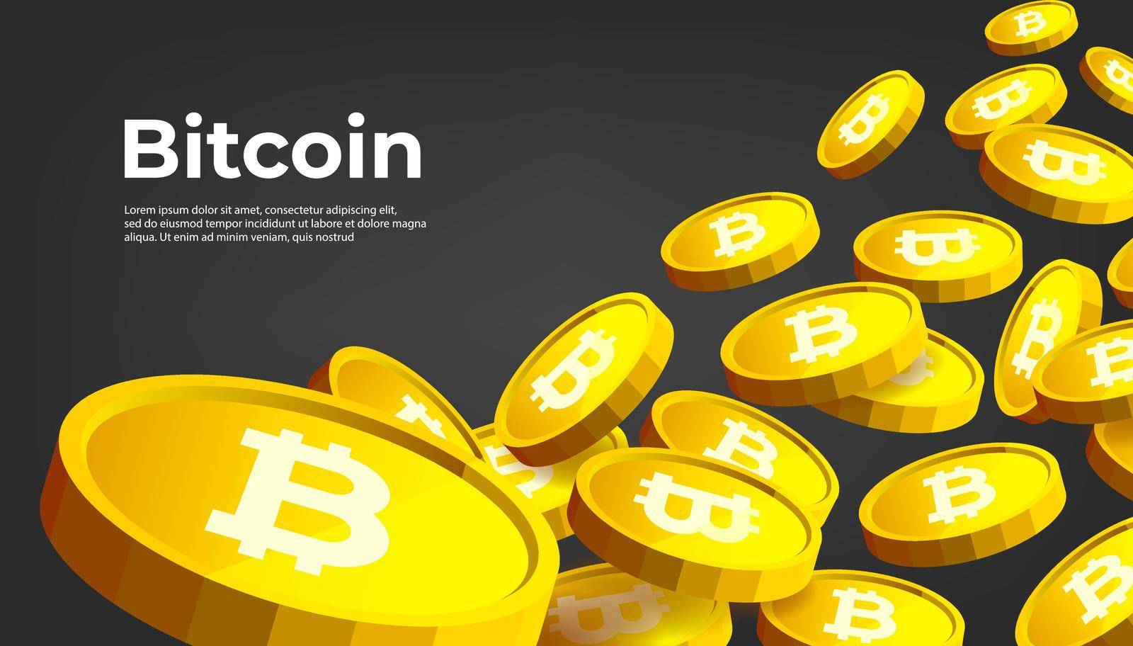 Bitcoin BTC banner. Bitcoin cryptocurrency concept banner background. by windawake