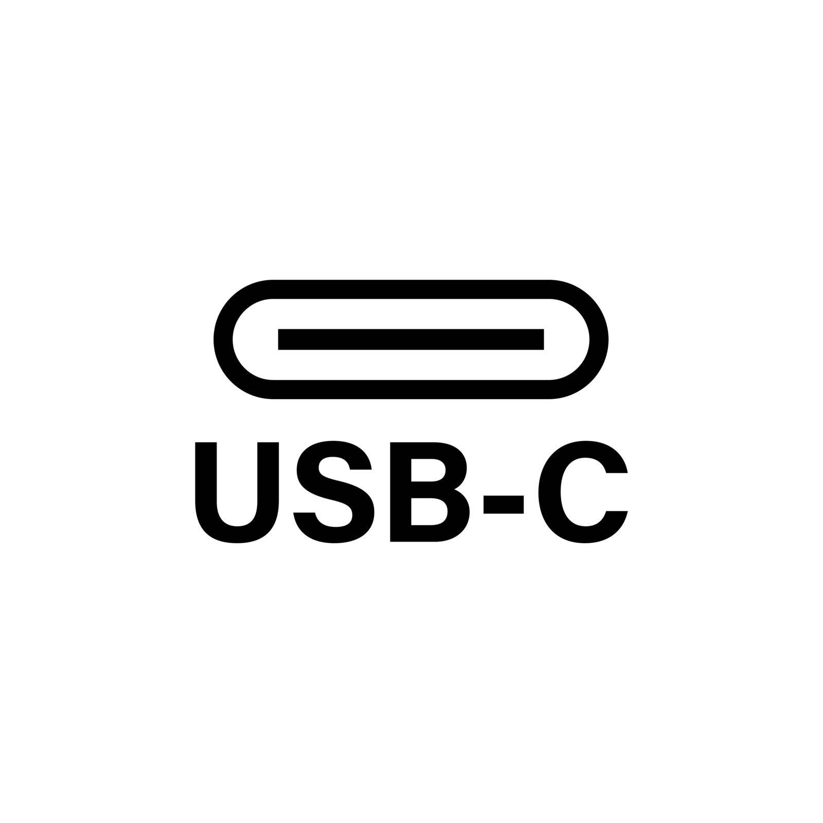 USB Type C or USB 4 connector cable icon vector. by windawake