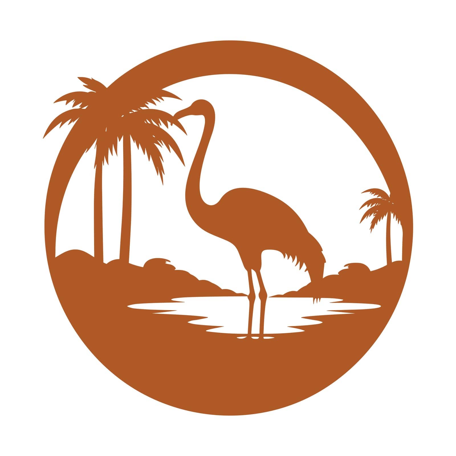 Brown simple flamingo vector illustration