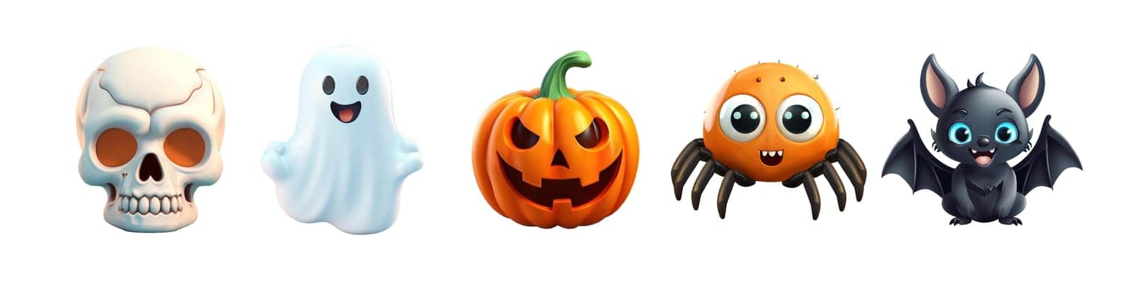 Halloween 3D spooky elements. Vector Illustration