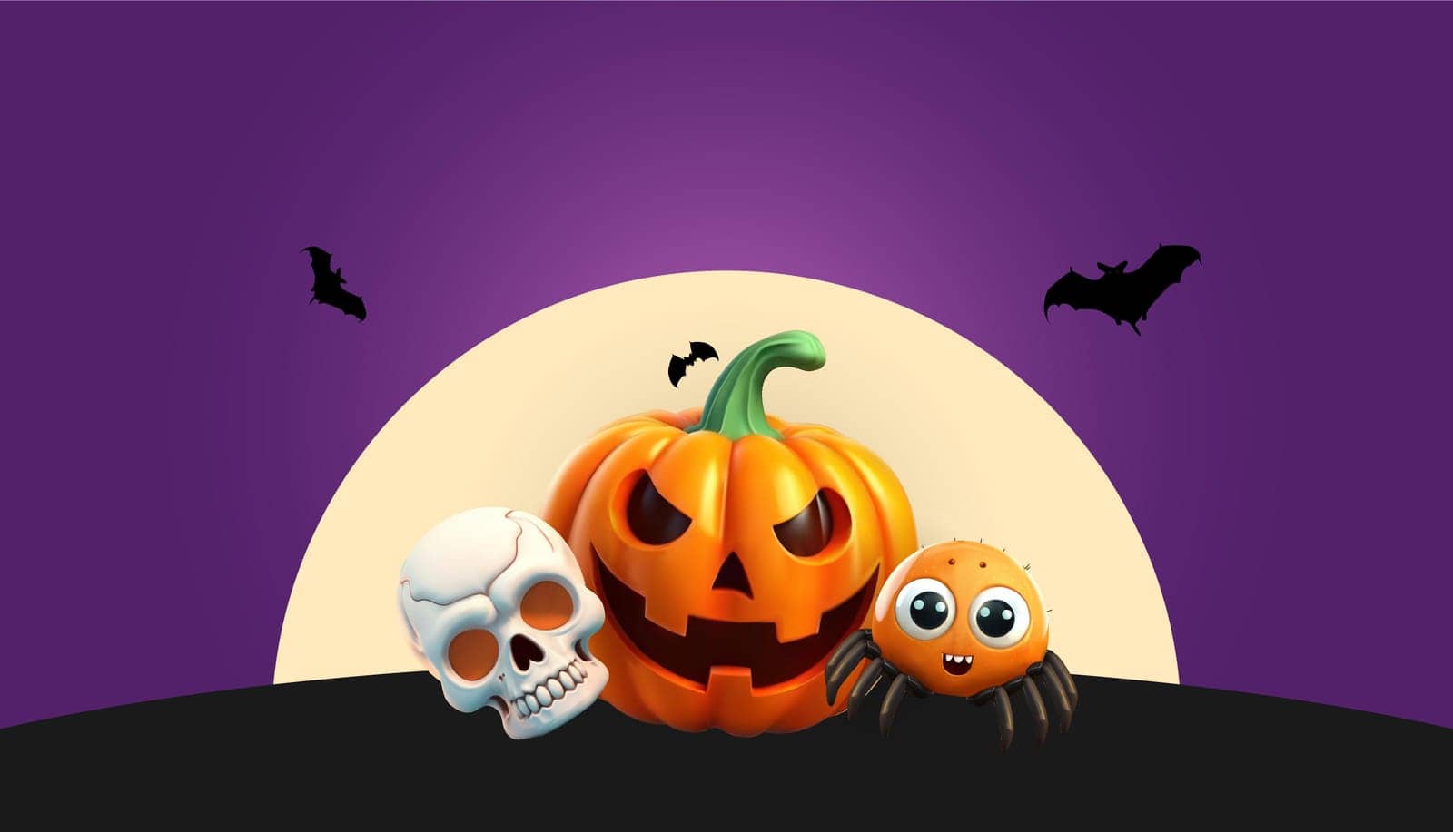 Halloween Party Spooky Background. Vector Illustration