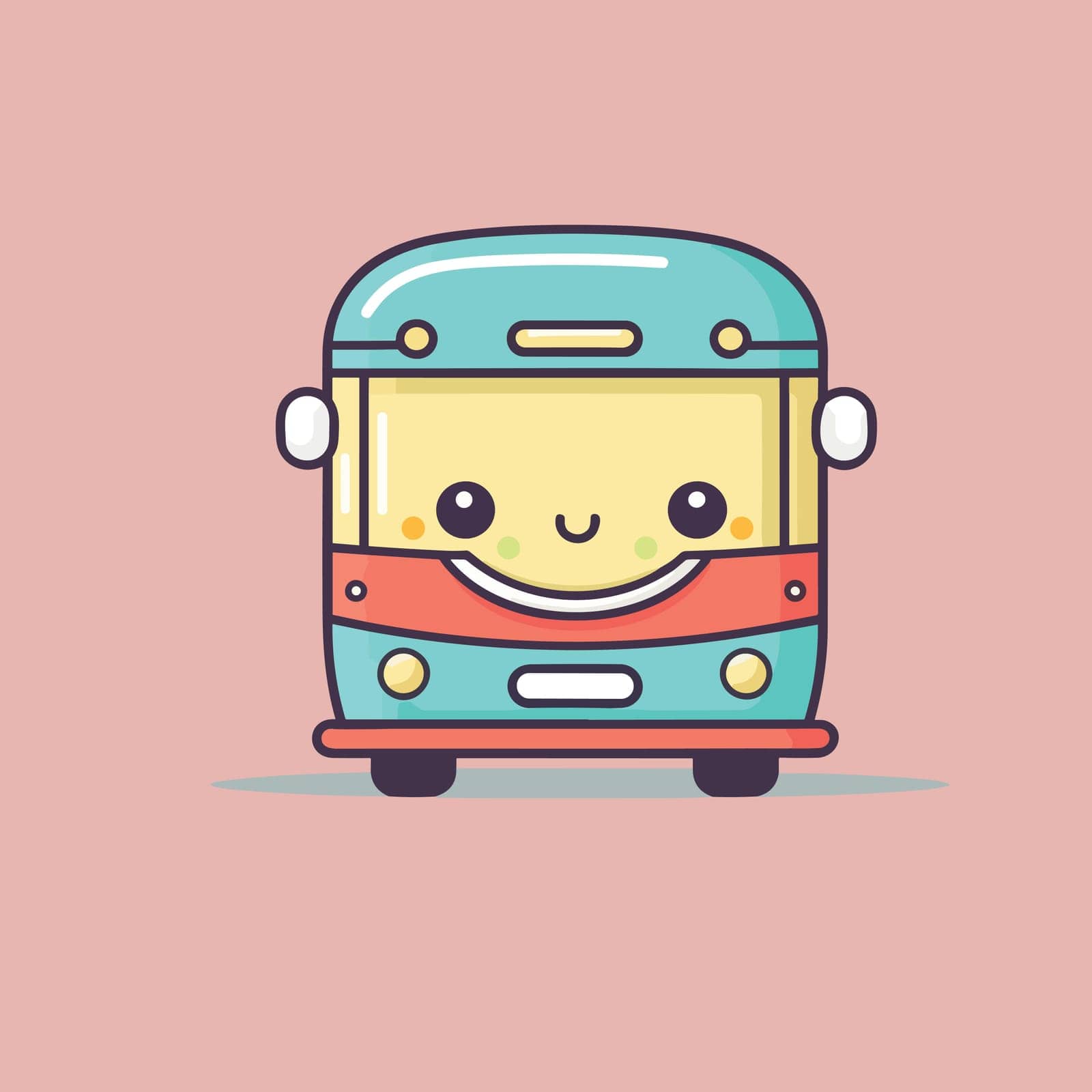 Cute kawaii truck chibi mascot vector cartoon by Vinhsino