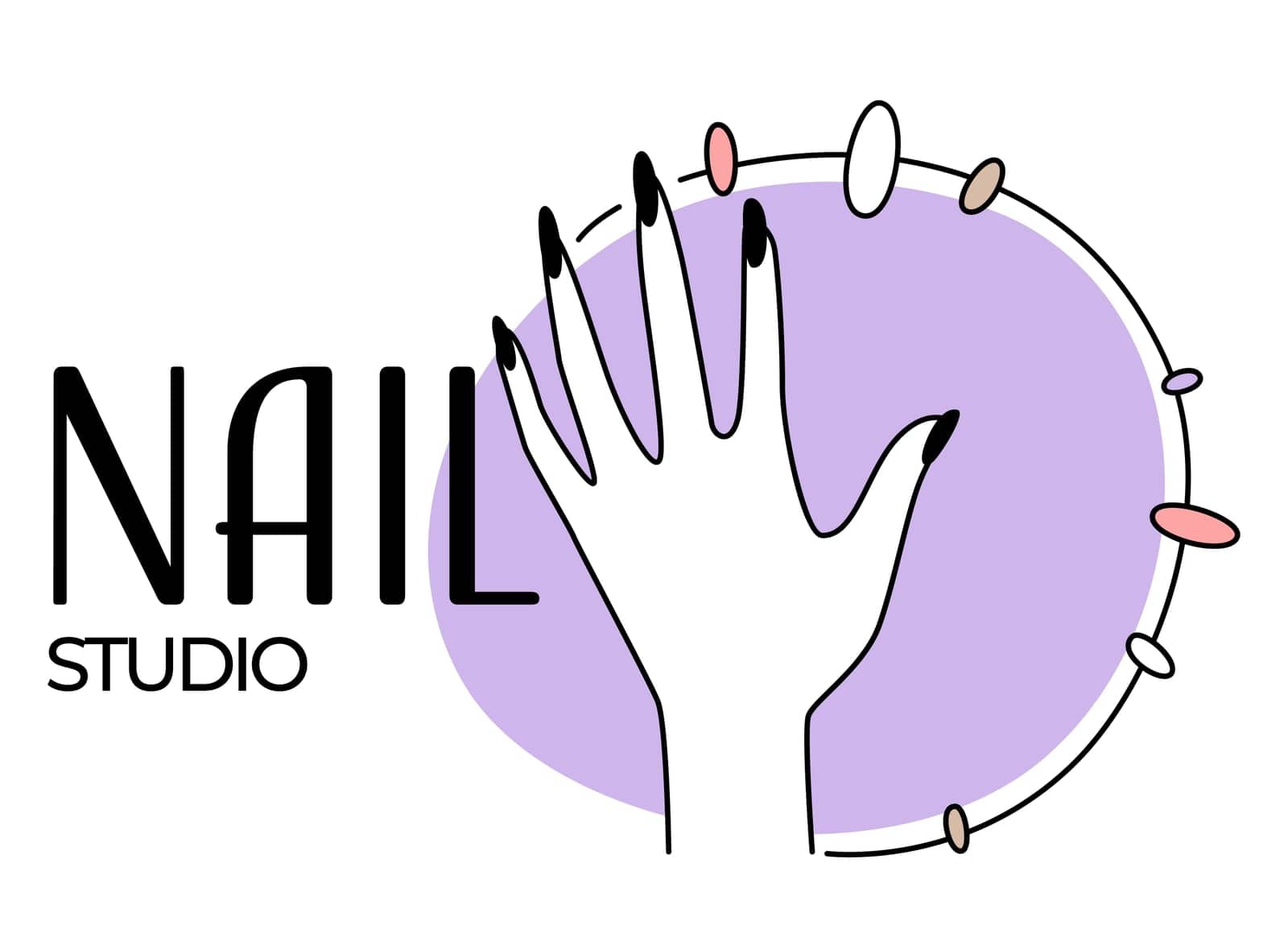 Nail studio or salon for fingernails beauty emblem by Sonulkaster