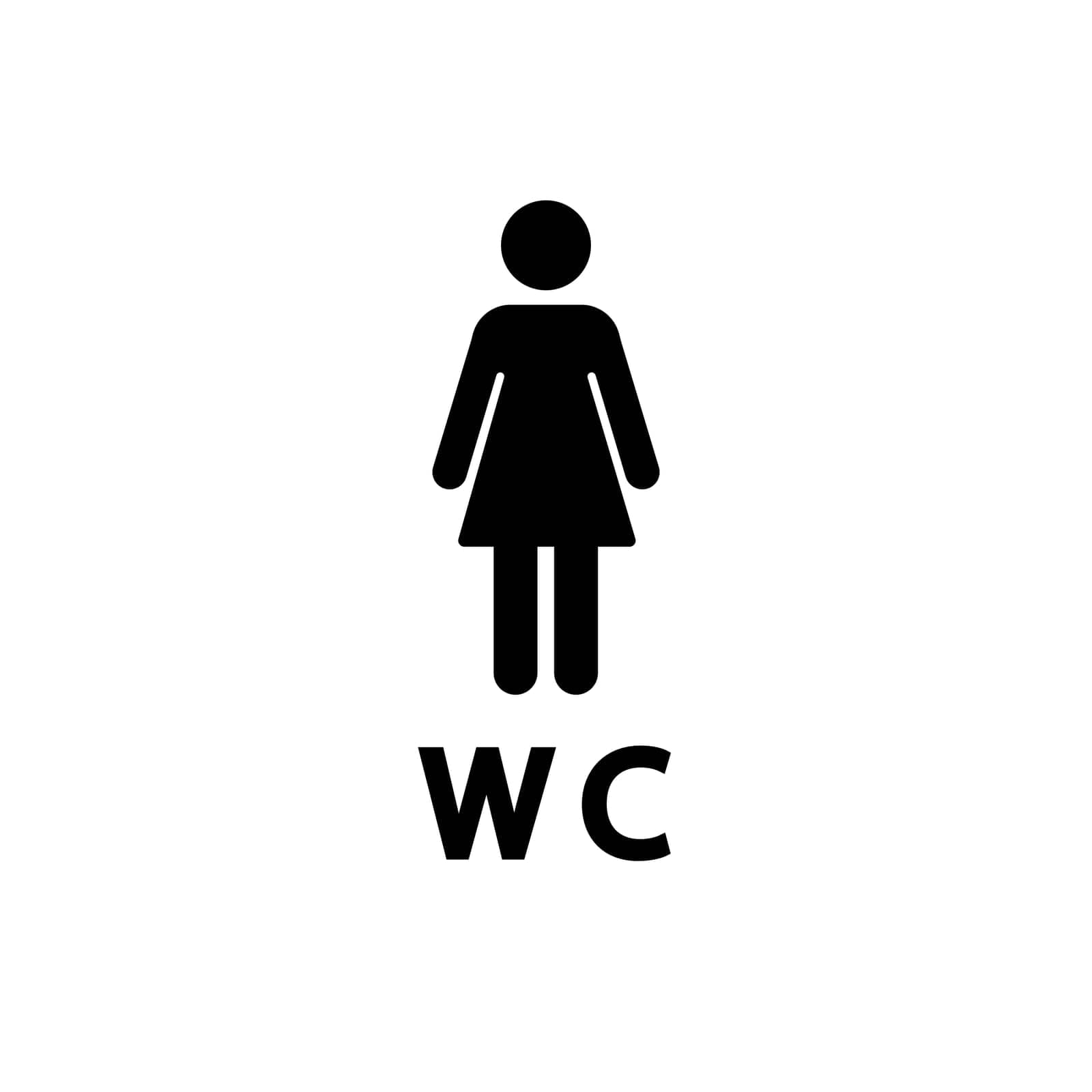 Woman Lavatory Icon. Lady Rest Room Sign. Toilet for Ladies Symbol Vector. Female s WC Illustration Logo Template.