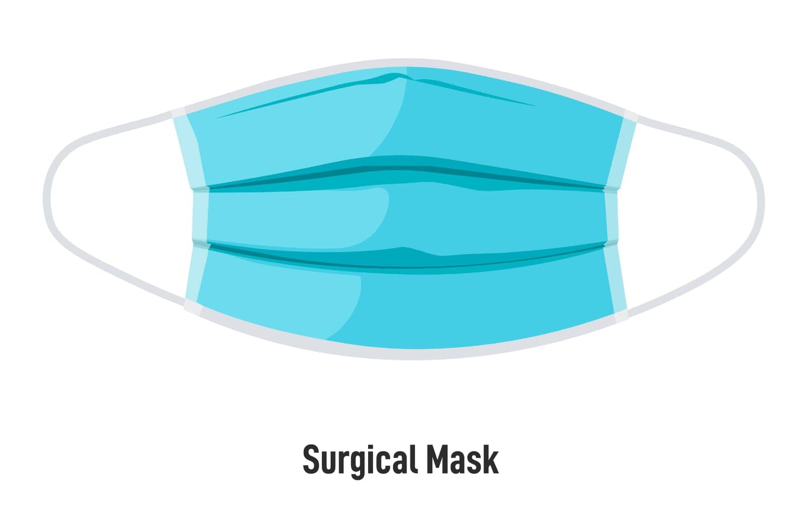 Facial covering protecting from dust and viruses. Isolated surgical mask against coronavirus spreading. Prevention of sickness increasing. Equipment for medical workers. Vector in flat style
