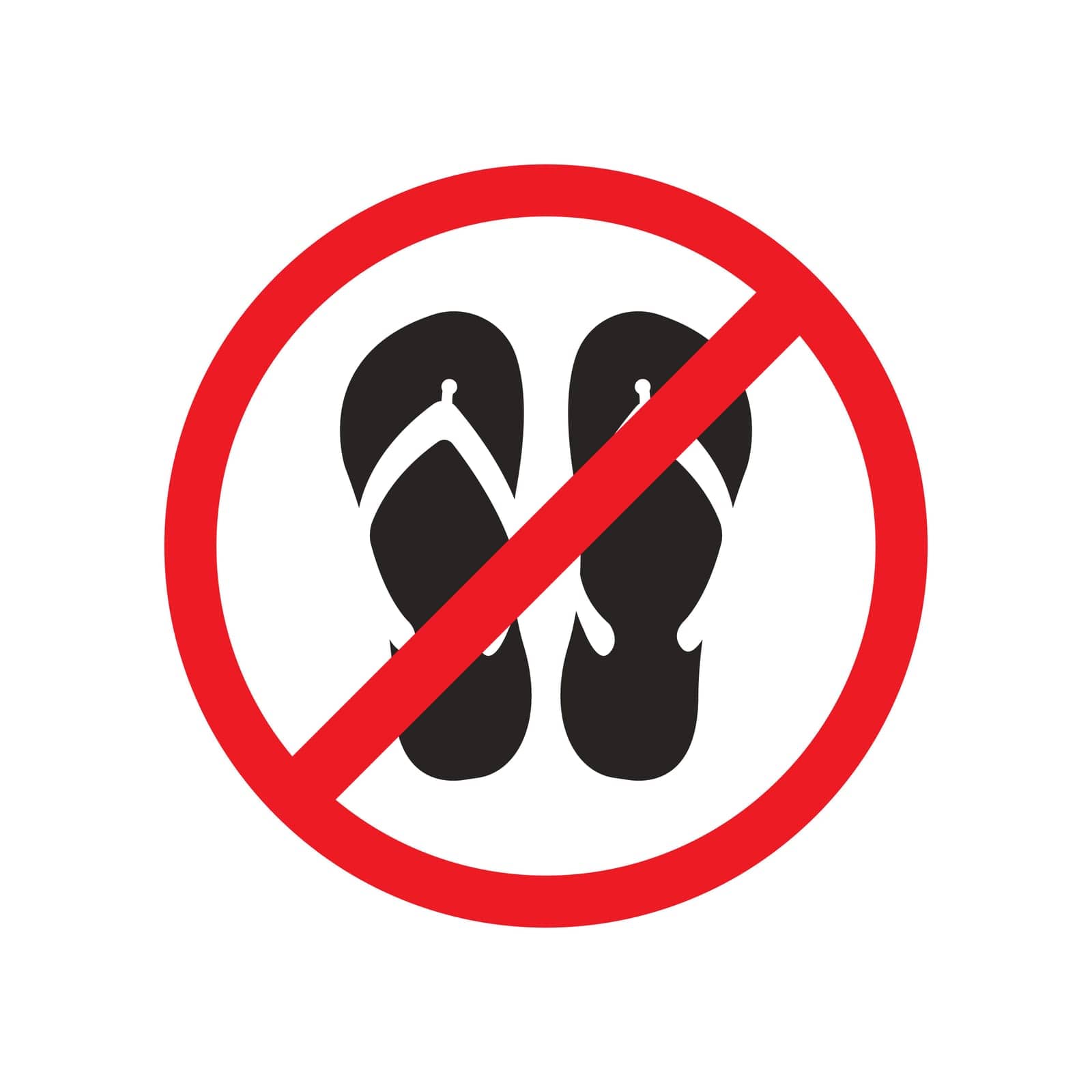 no flip flops icon vector illustration symbol design