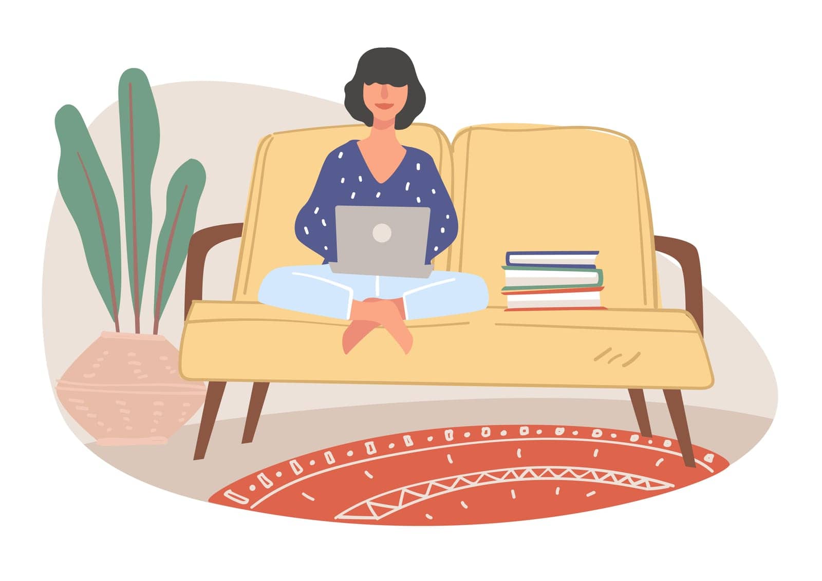 Freelancer working from home, student studying by Sonulkaster