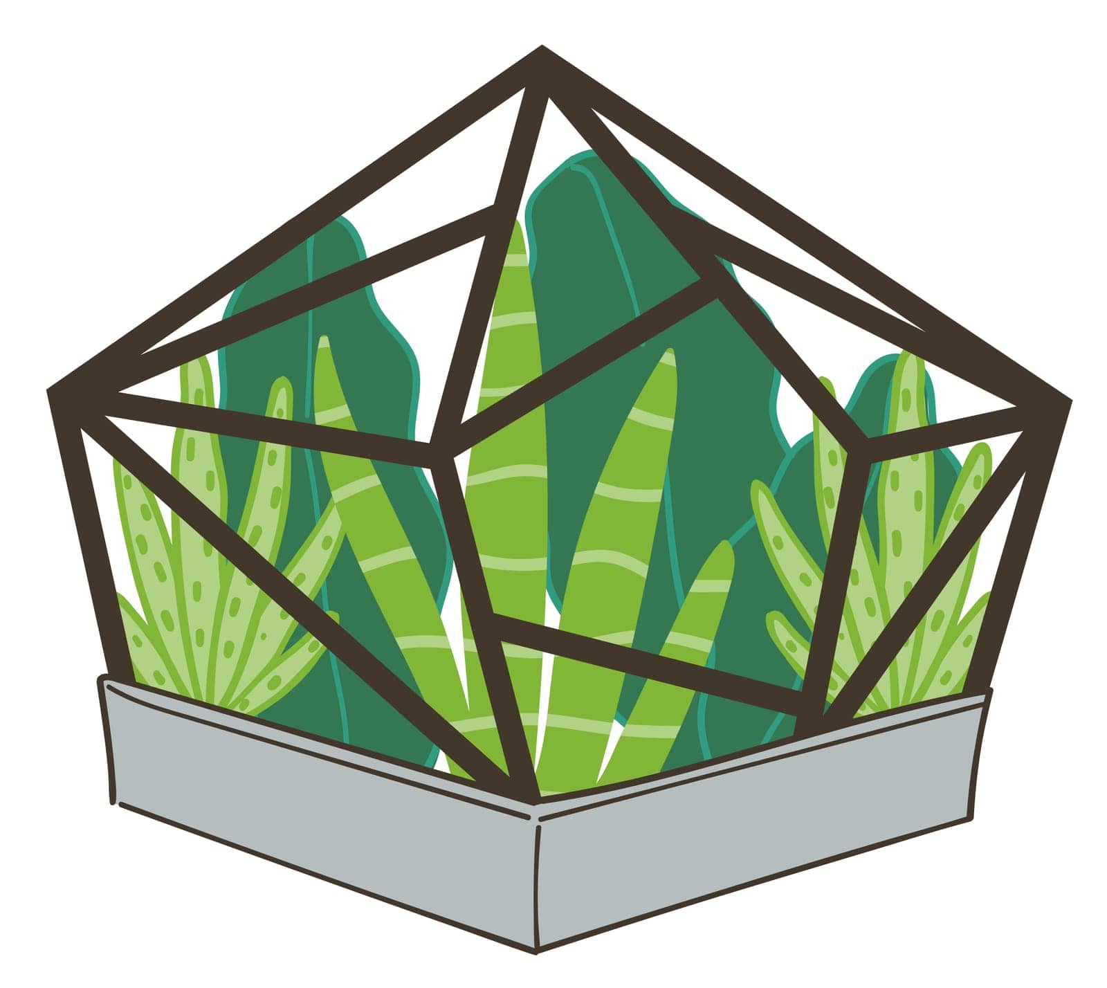 Succulents growing in glass terrarium ecosystem by Sonulkaster