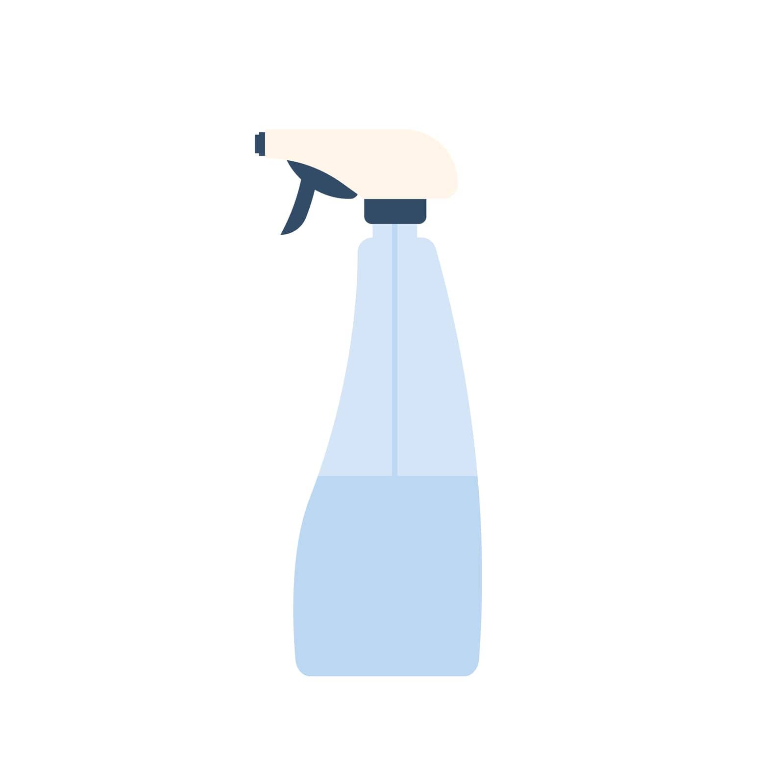 Cleaning windows spray bottle. House chores tools, housekeeping and brushing vector illustration