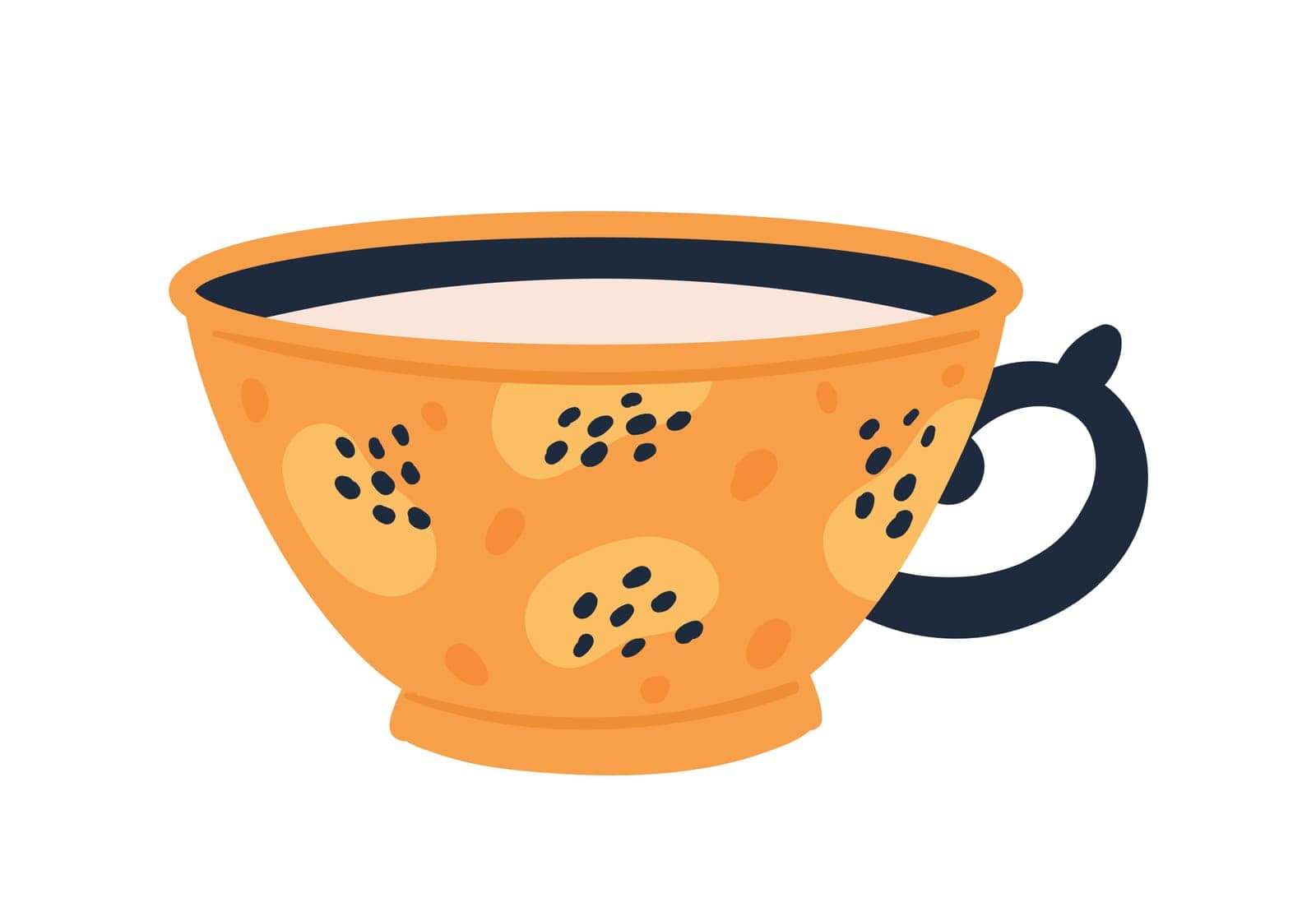 English breakfast tea cup. Coffee ceremony, hot beverage mug vector illustration