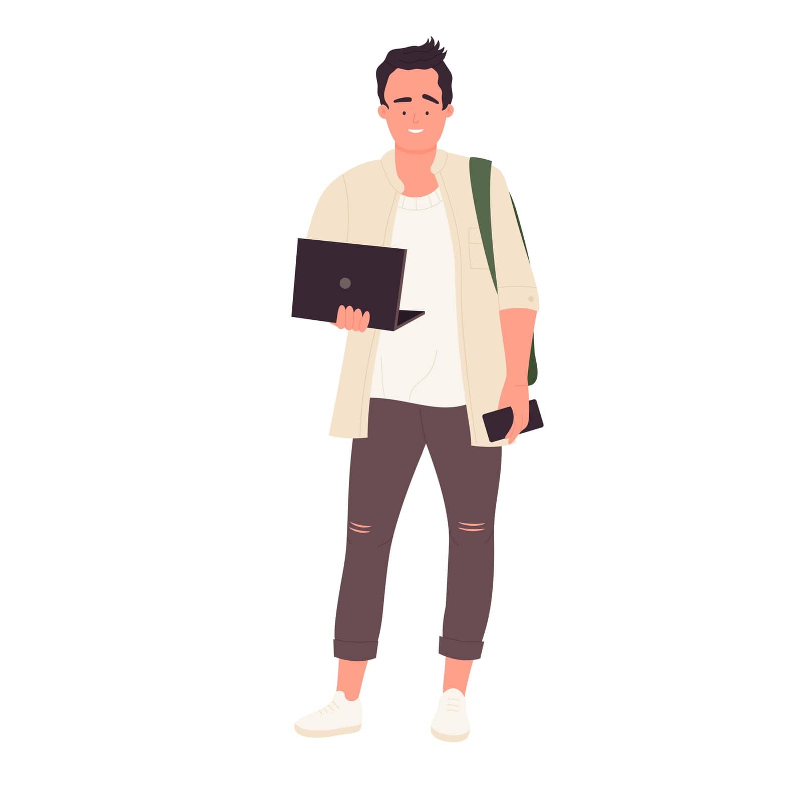 Male student with laptop by Popov