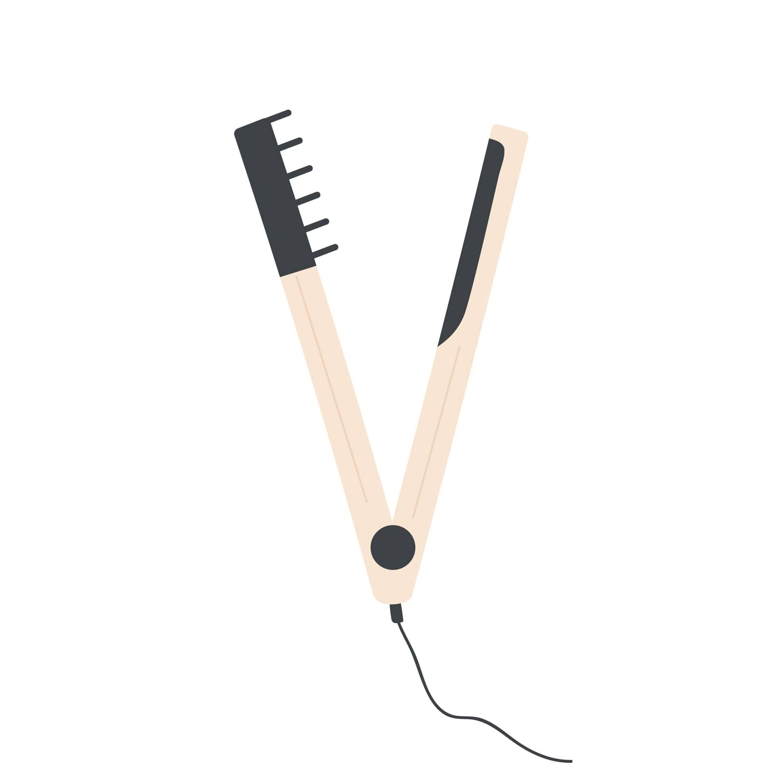 Hair care electronic tool. Styling hair device, beauty care routine vector illustration