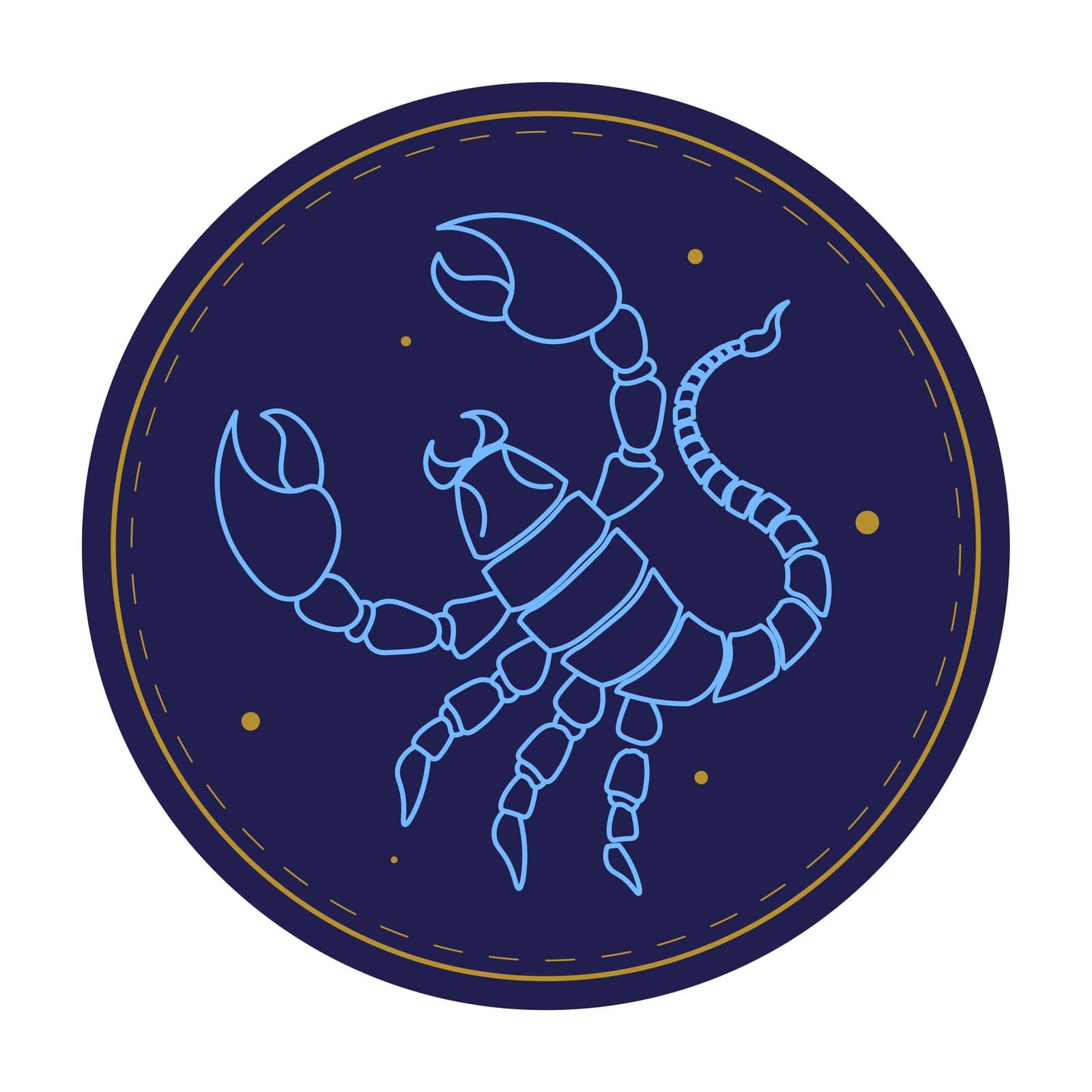 Zodiac sign of scorpio, isolated astrological symbol of animal. Horoscope and prediction of personal traits and character, calendar and mythology, astronomy and astrology. Vector in flat style