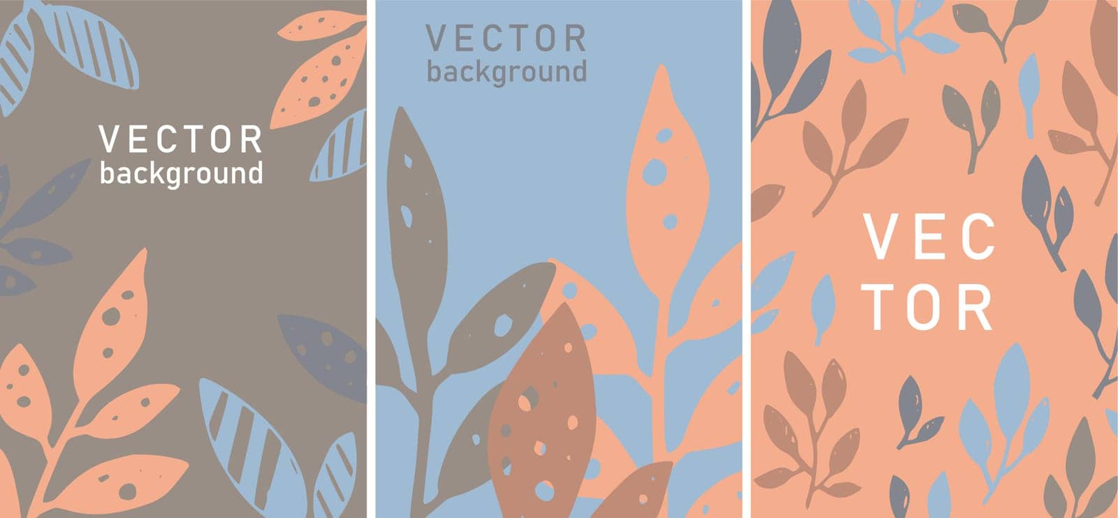 Floral decoration and botany ornaments on cover or page, brochure or flyer. Composition with leaves and foliage, tropical and minimalist composition. Catalog or magazine. Vector in flat style