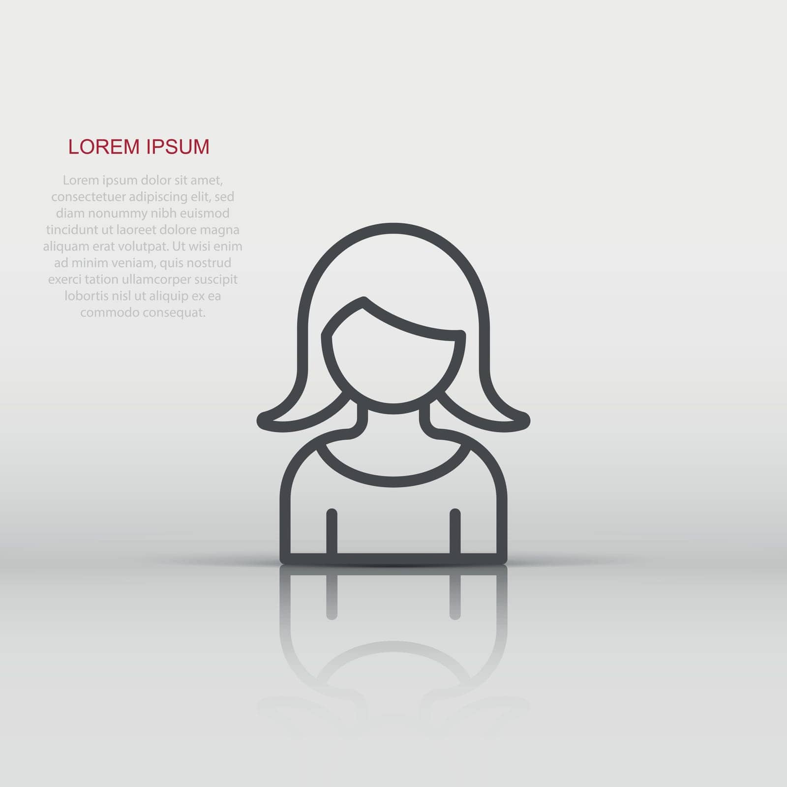 Woman face icon in flat style. People vector illustration on white background. Partnership business concept. by LysenkoA