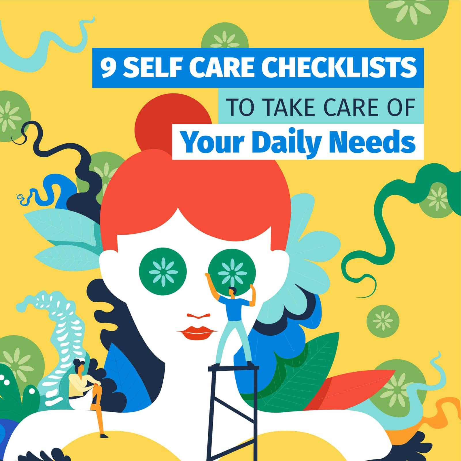 Self care checklists for female daily needs vector by Sonulkaster