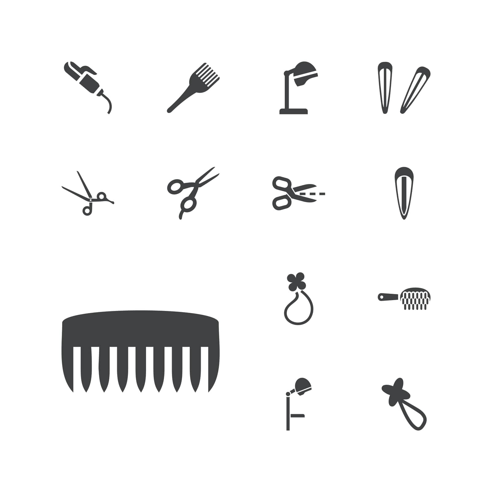 symbol,beauty,icon,sign,isolated,curler,hair,hairdresser,pin,white,design,coloring,vector,barber,element,brush,art,set,hairdressing,black,equipment,haircut,tool,dryer,comb,hairstyle,scissors,barrette,background,style,illustration,clip,object,fashion,care,salon by ogqcorp