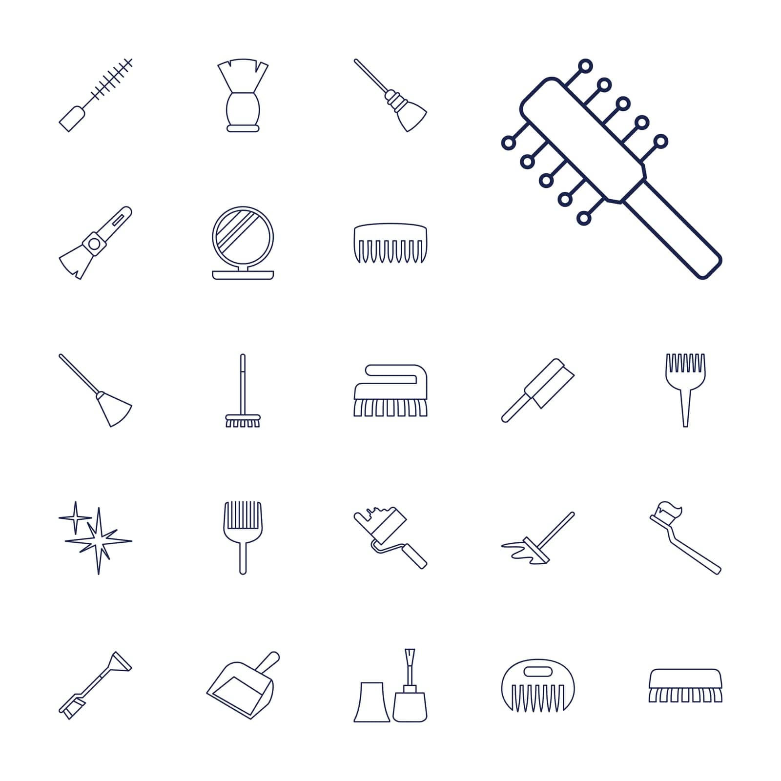 symbol,beauty,icon,sign,isolated,toothbrush,dustpan,powder,mop,hair,white,hygiene,design,coloring,vector,barber,graphic,tooth,brush,set,nail,work,broom,equipment,shaving,clean,tool,comb,background,style,illustration,polish,mascara,roller,object,care