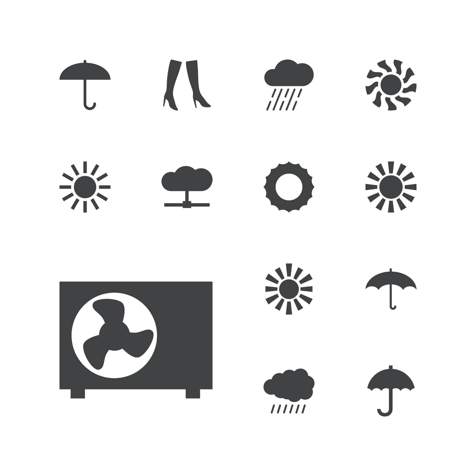 heat,symbol,sunrise,woman,sunshine,happy,icon,sign,bright,isolated,protection,conditioner,air,hot,sun,summer,spring,cloud,white,design,weather,boots,vector,sunny,graphic,element,rain,set,shape,nature,umbrella,black,abstract,climate,warm,sunlight,light,background,sunset,style,illustration,object,fashion by ogqcorp