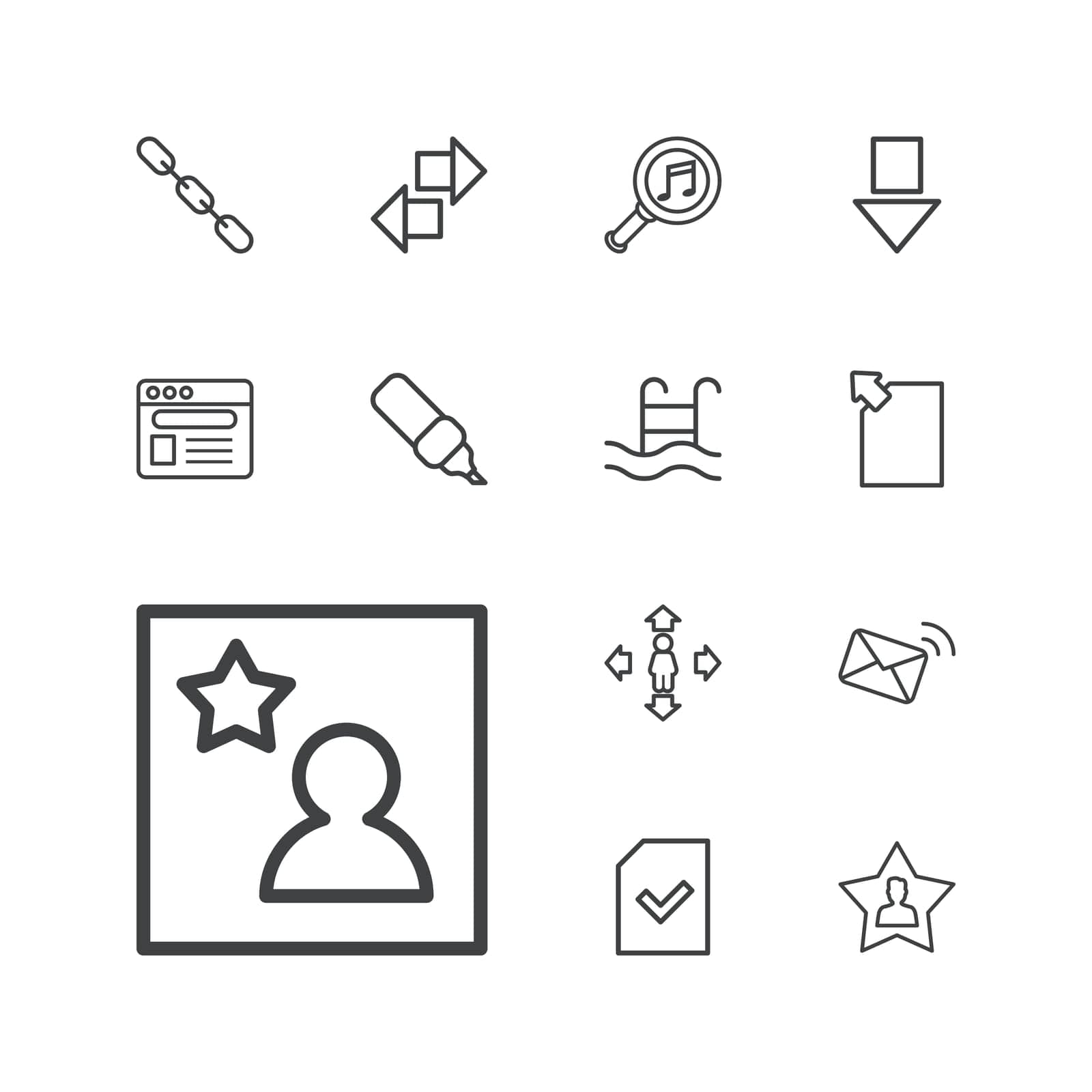 symbol,data,mail,arrow,concept,document,icon,sign,isolated,interface,down,button,swimming,download,music,file,white,web,flat,design,browser,pen,vector,man,communication,graphic,element,chain,move,set,business,serach,black,pool,photo,favourite,background,illustration,favorite,user,internet by ogqcorp