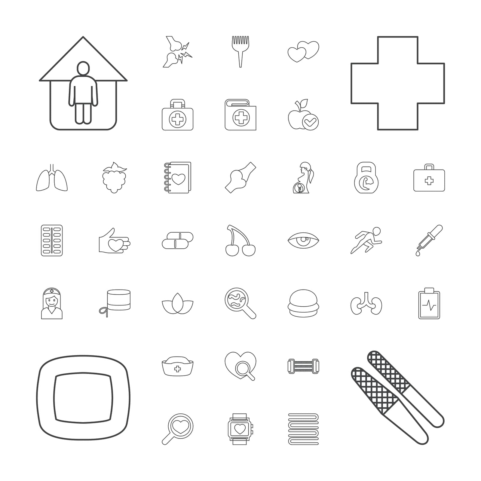 cherry,medical,woman,icon,barbell,pill,leg,bandage,running,apple,kit,nurse,lungs,hat,vector,man,barber,arm,hand,notebook,pregnant,broken,brush,set,or,in,cross,health,bone,mulberry,heart,home,eye,with,pipette,aid,first by ogqcorp