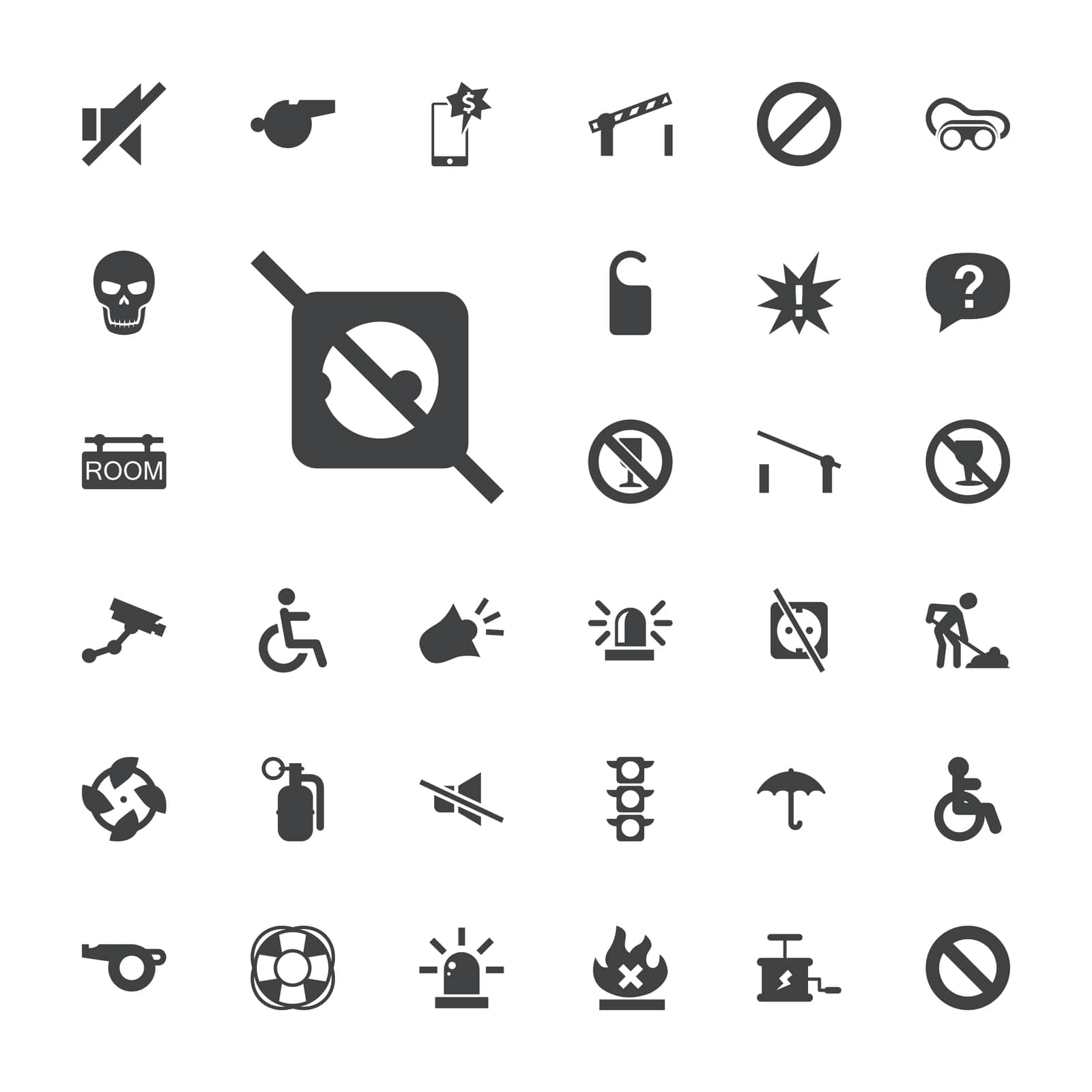 symbol,no,siren,sound,icon,exclamation,do,glasses,security,fan,not,dynamite,barrier,road,disturb,fire,warning,disabled,vector,man,tag,skull,cargo,camera,traffic,alcohol,set,welding,whistle,dry,digging,message,drink,room,important,light,prohibited,keep,plug